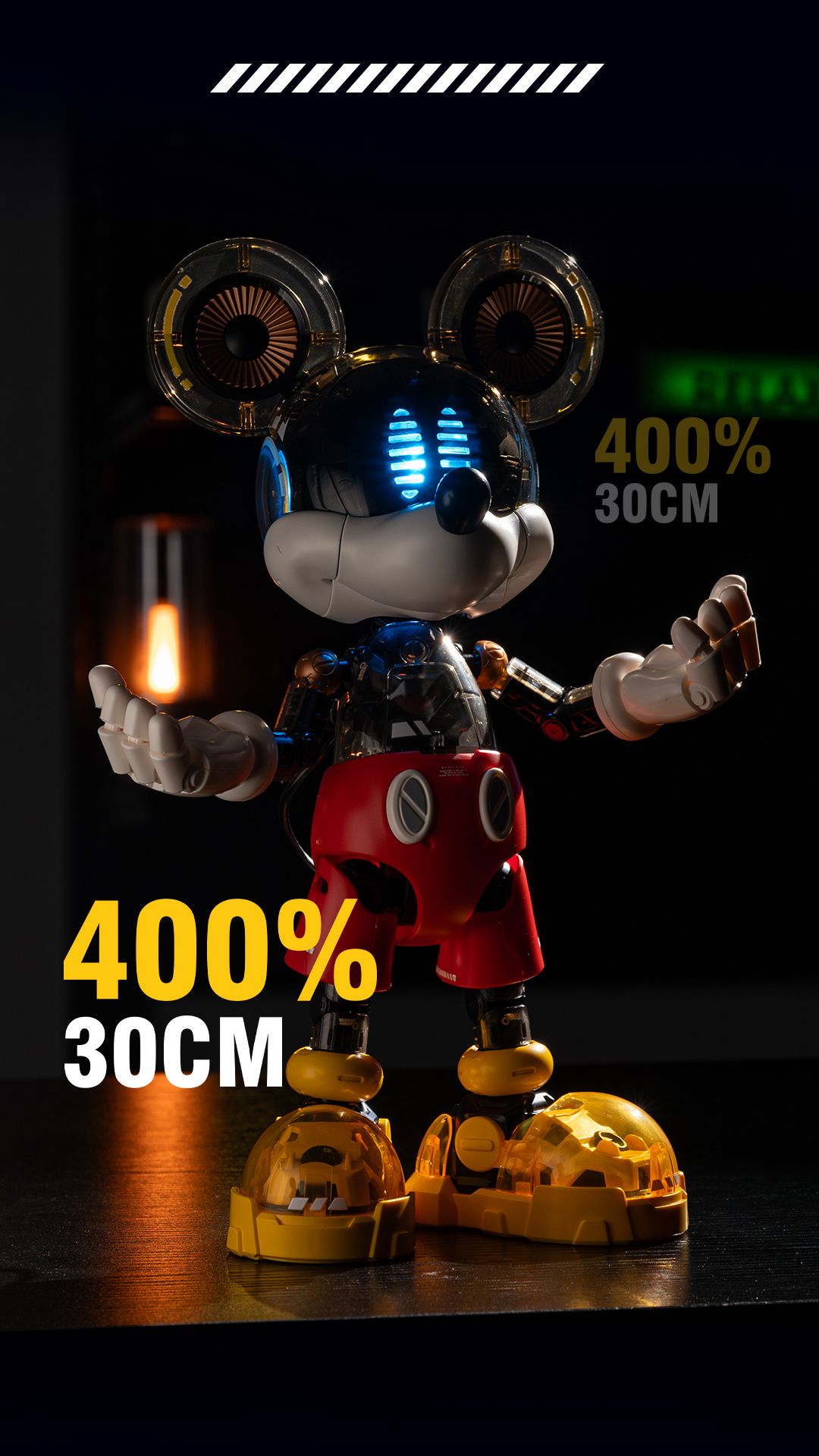 正版賽博米奇400%拼裝機械模型擺件